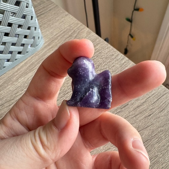 Purple Stone Dog 🐶 Angel Crystal Lepodalite - Picture 3 of 4